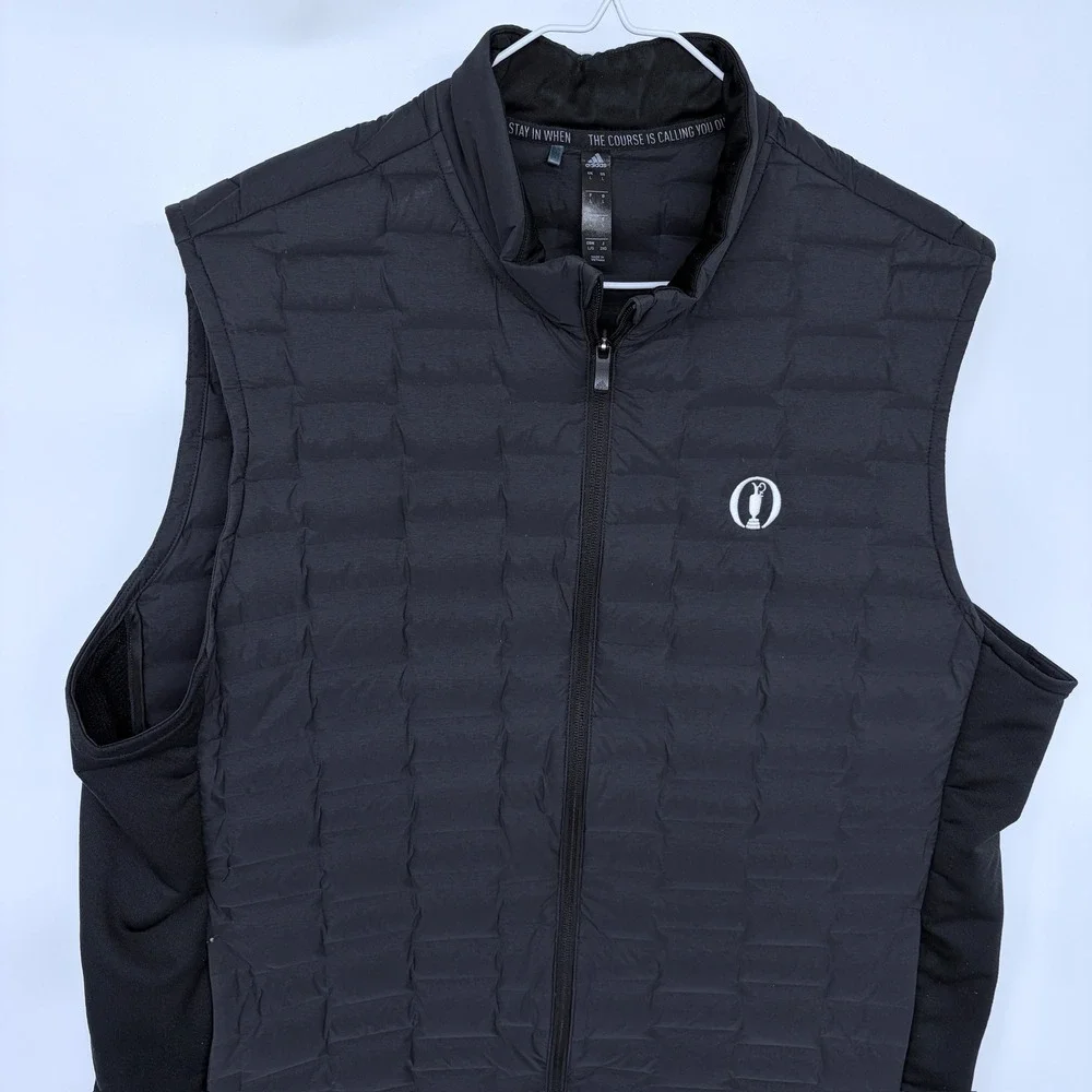 Adidas Frostguard‎ Golf Puffer Vest Men's Large The Open Logo H50988 Duck Down